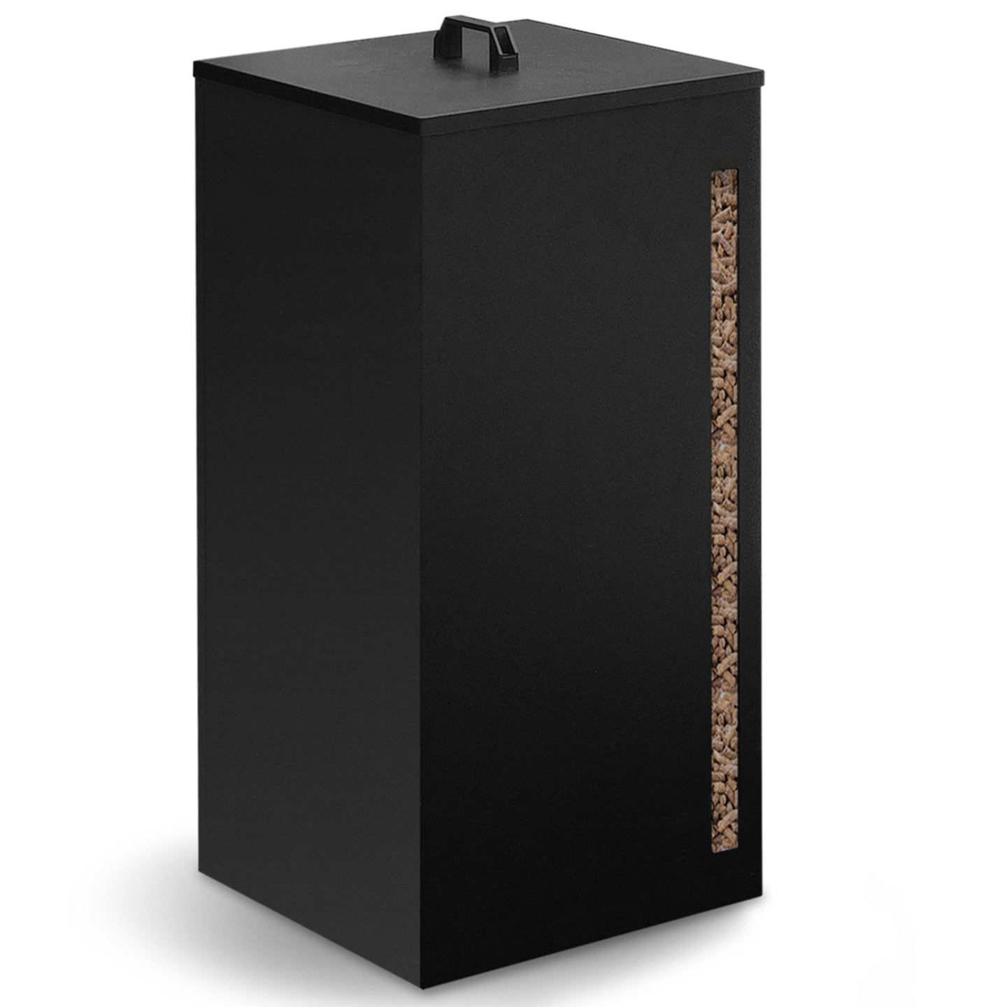 IDMARKET - Réservoir à granulés 30 kg noir rangement à pellets 35 x 35 x 53,5 cm - Image 2