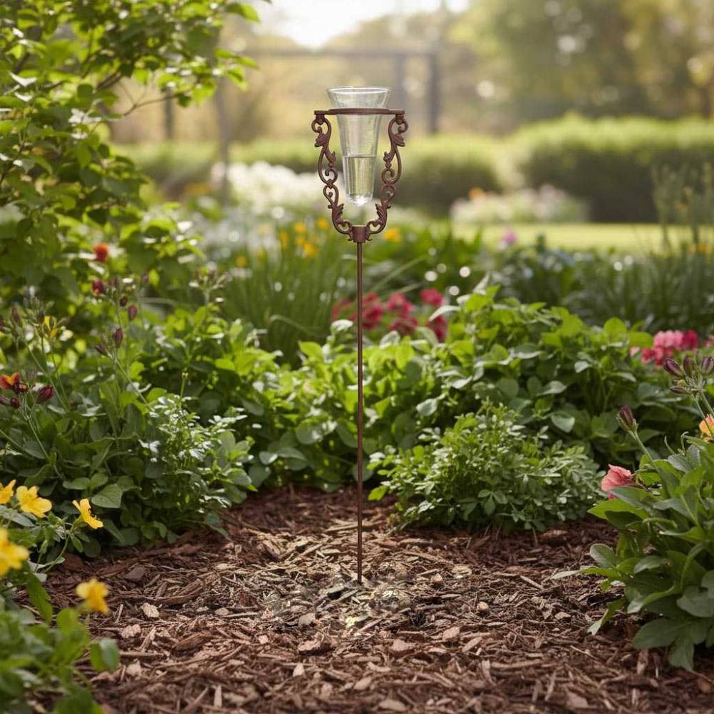 Esschert Design - Pluviomètre de jardin en verre avec support en fonte Water In The Garden - Image 2