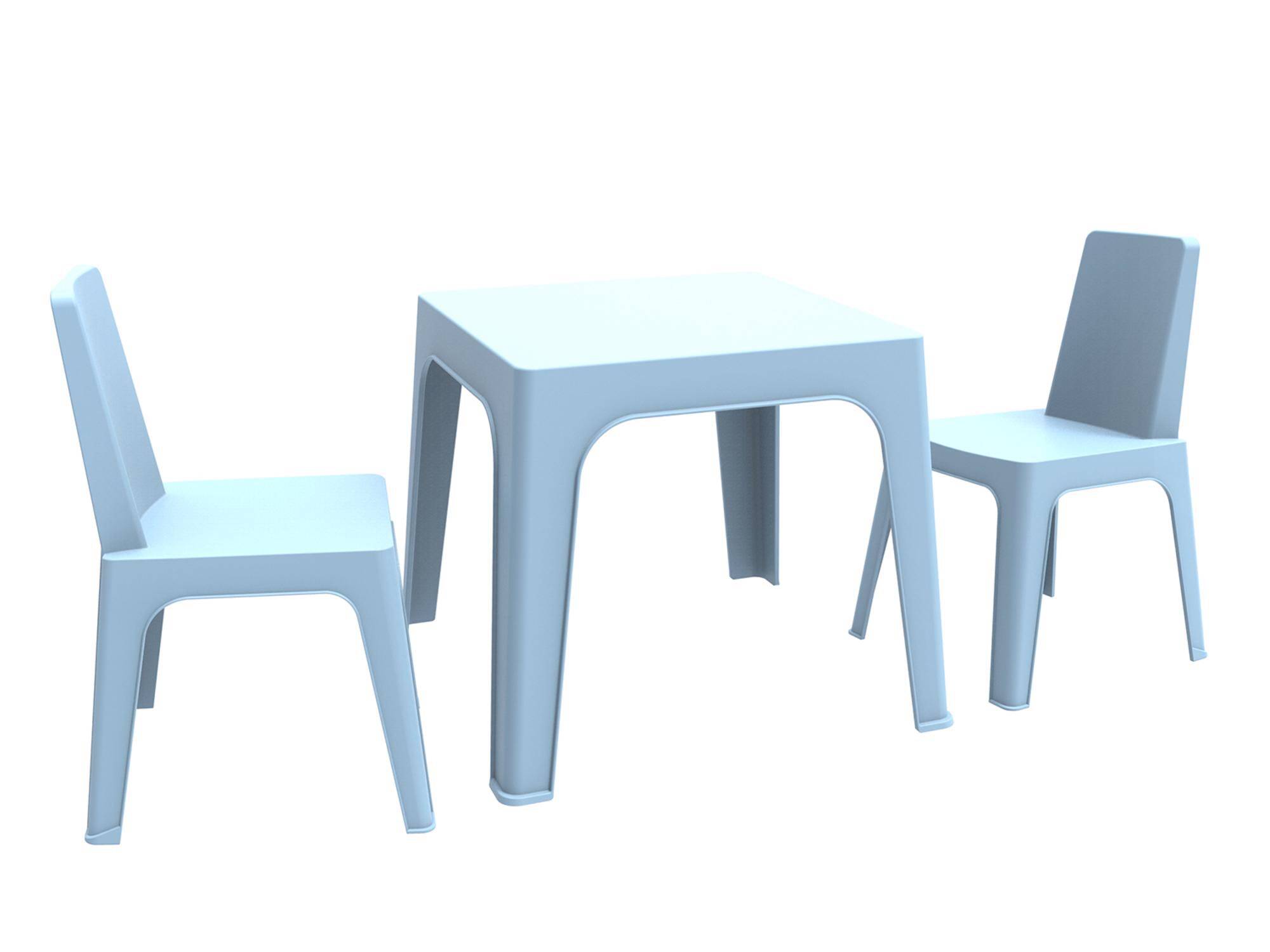Garbar - Chaises et table pour enfants Julieta garbar plastique bleu (Lot de 2+1)