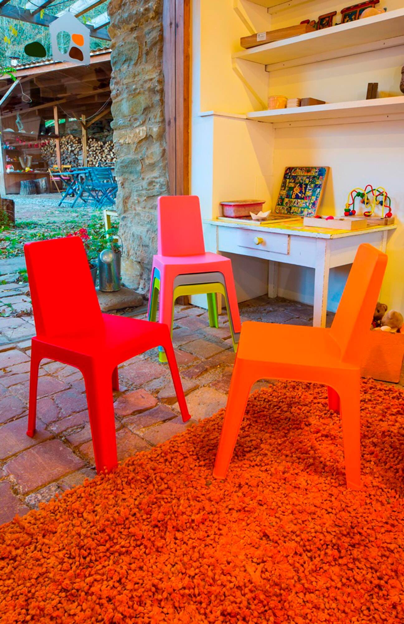 Garbar - Chaises et table pour enfants Julieta garbar plastique bleu (Lot de 2+1) - Image 8