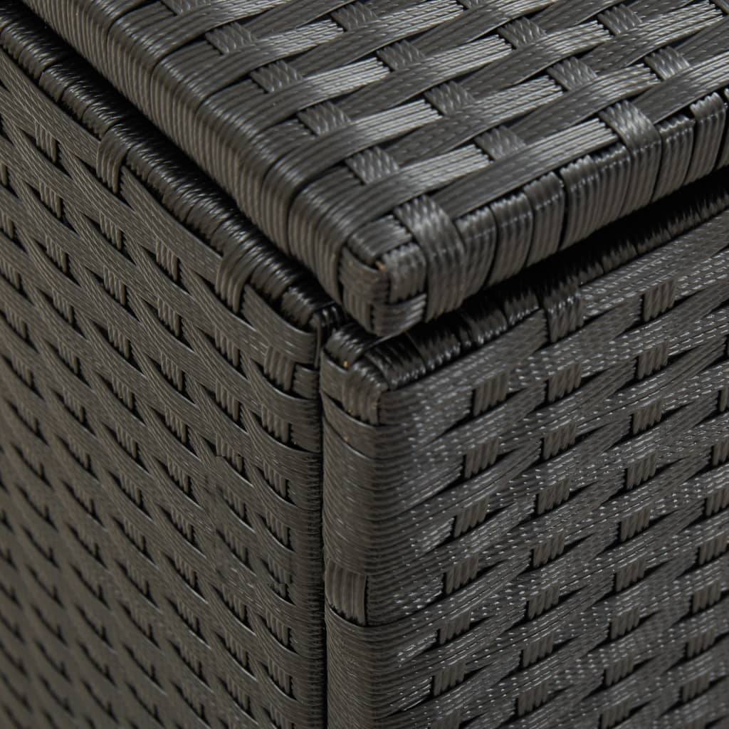 Coffre boîte meuble de jardin rangement résine tressée 100 x 50 x 50 cm noir - Image 6