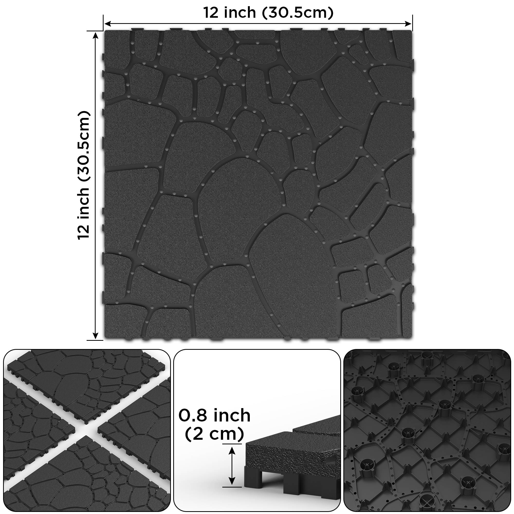 PANGIVO - Dalles de terrasse polypropylène griss 30 x 30 x 2 cm - PANGIVO - Image 9