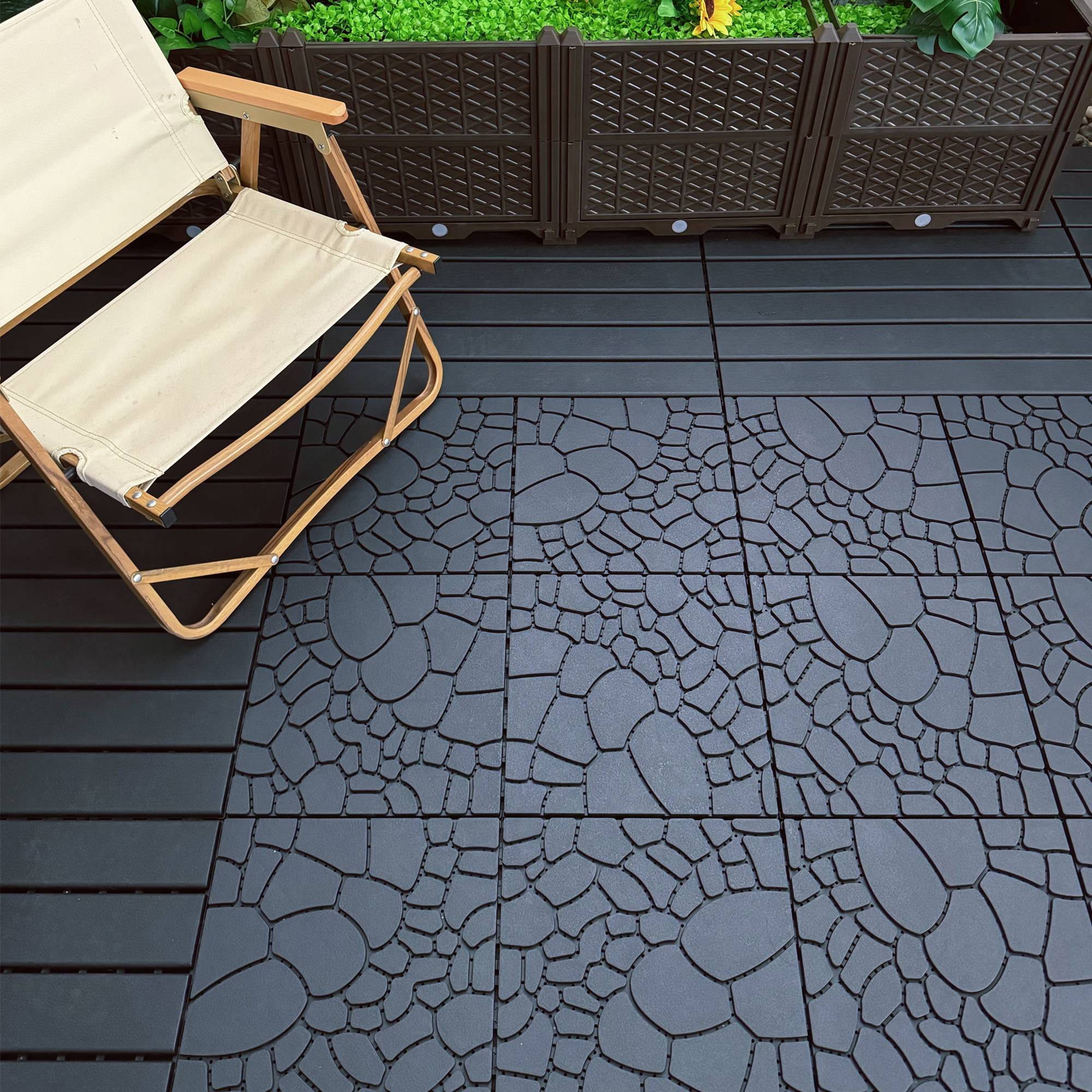 PANGIVO - Dalles de terrasse polypropylène griss 30 x 30 x 2 cm - PANGIVO - Image 10