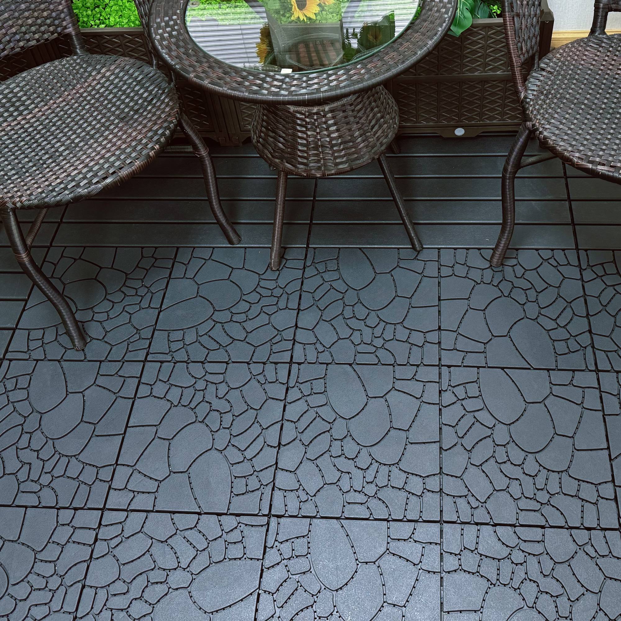 PANGIVO - Dalles de terrasse polypropylène griss 30 x 30 x 2 cm - PANGIVO - Image 6