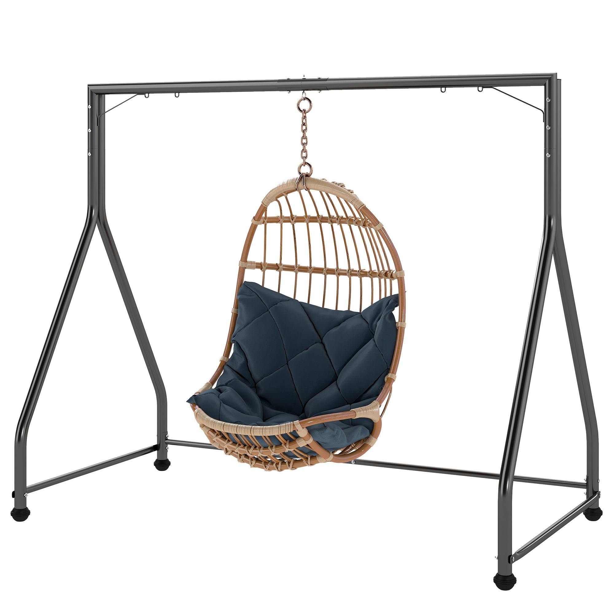 Structure pour balancelle 2 à 3 places acier jardin cadre en A 210cm noir - ComfortXL Outdoor Living - Image 2