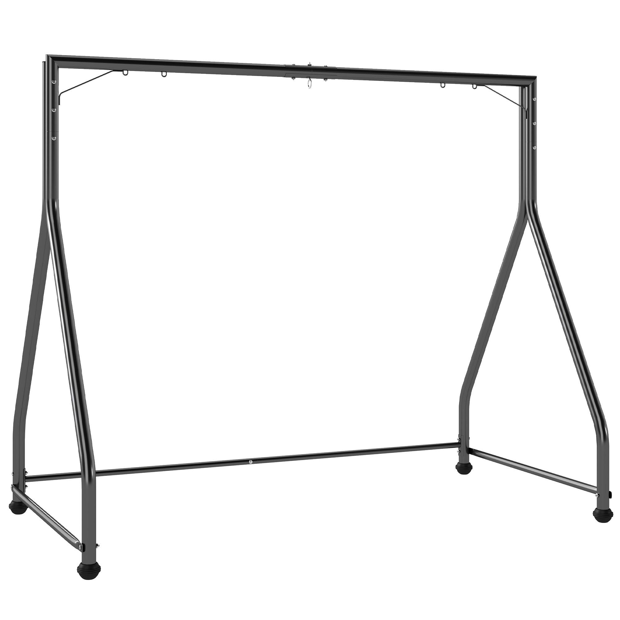 Structure pour balancelle 2 à 3 places acier jardin cadre en A 210cm noir - ComfortXL Outdoor Living - Image 1