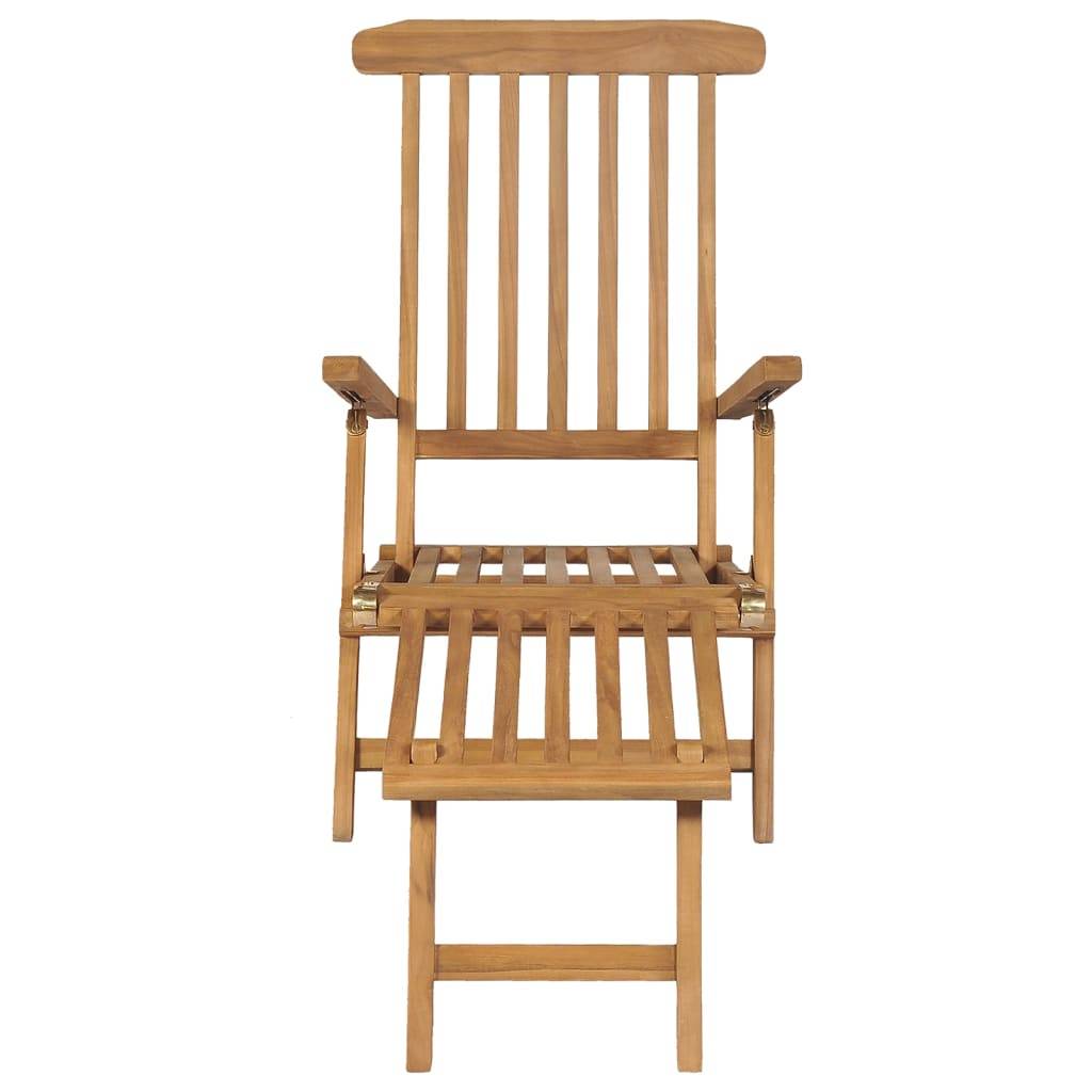 Helloshop26 - Lot de chaises de terrasse avec repose-pied bois de teck solide - Image 3