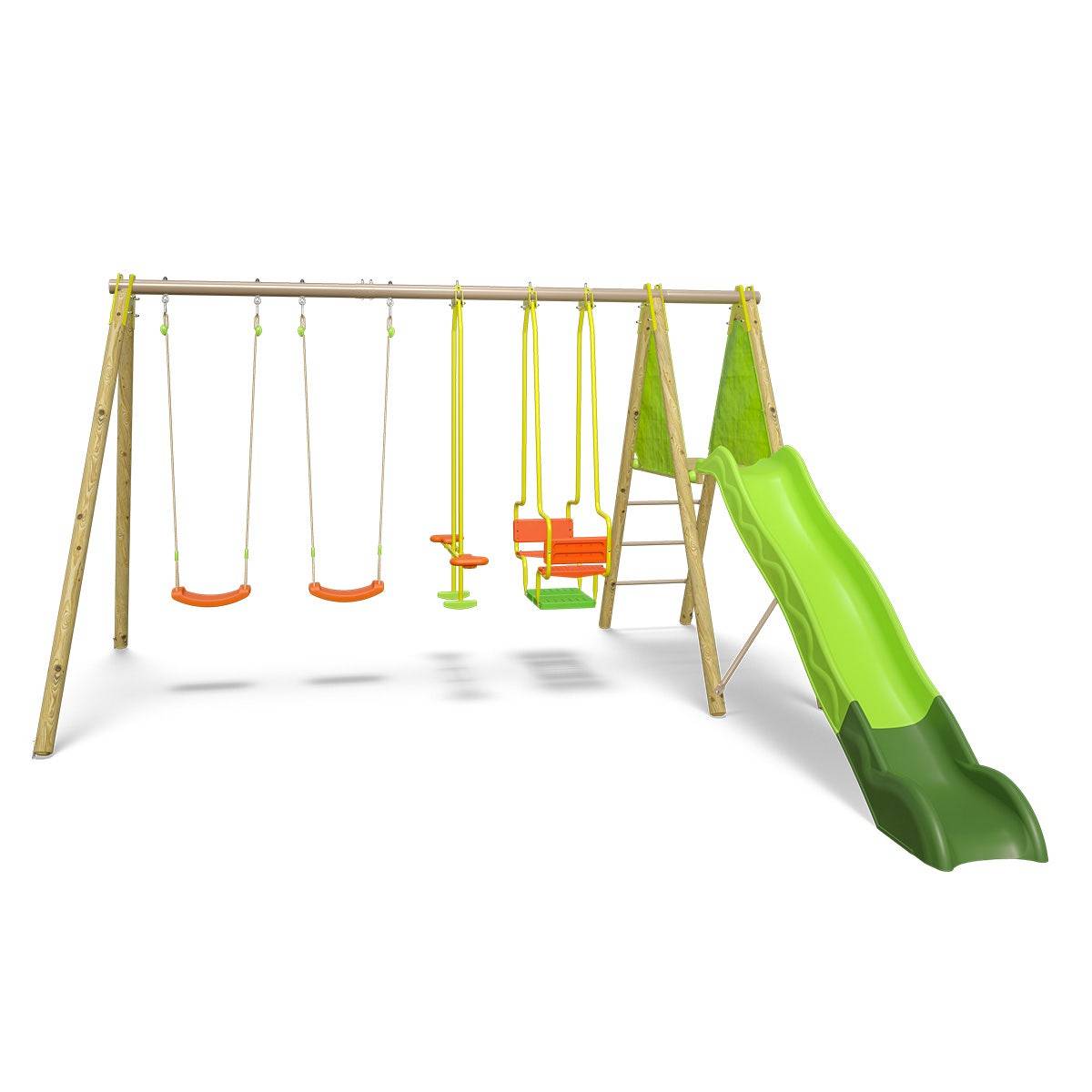 Trigano Jardin - Portique bois métal Kaheco 2,30 m 8 enfants Trigano - Image 1