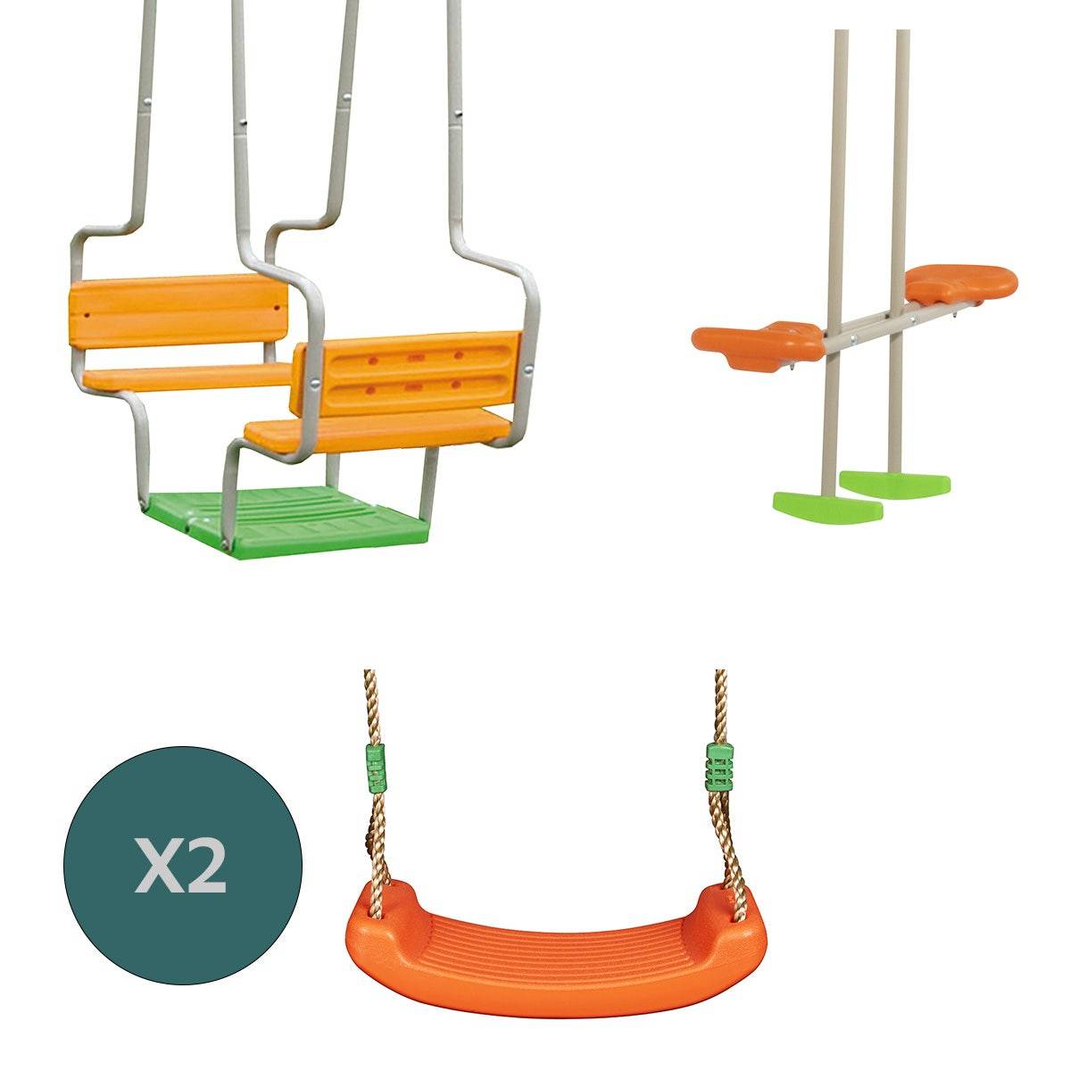 Trigano Jardin - Portique bois métal Kaheco 2,30 m 8 enfants Trigano - Image 4