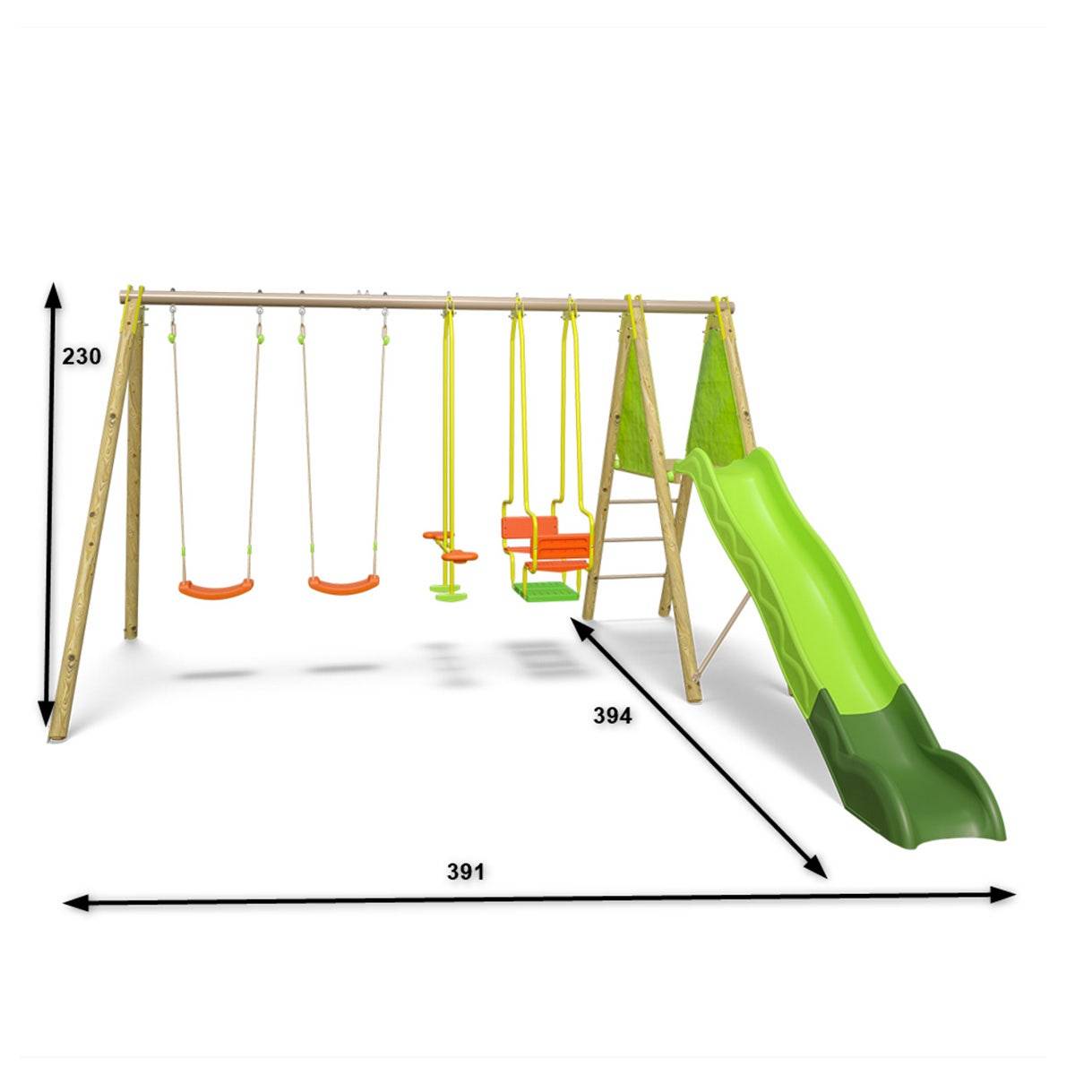 Trigano Jardin - Portique bois métal Kaheco 2,30 m 8 enfants Trigano - Image 3