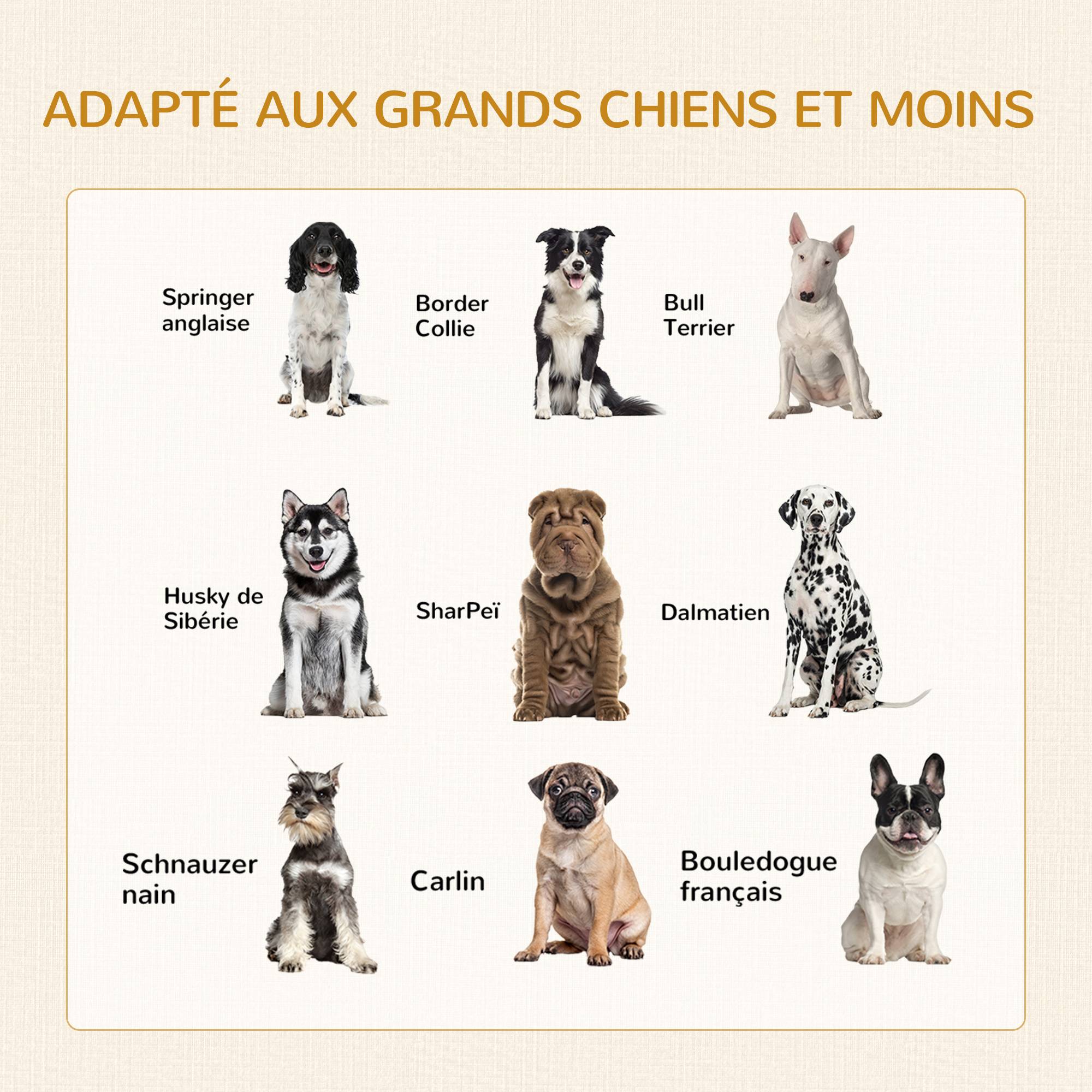 Pawhut - Cage pour chien sur pied style industriel - 2 portes verrouillables, coussin inclus - acier maillé noir panneaux aspect bois clair - Image 6