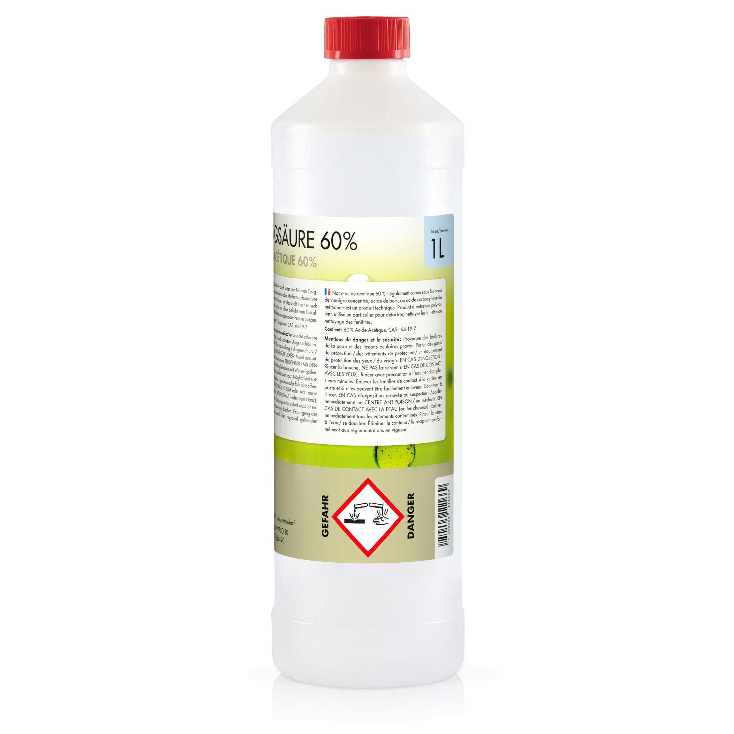 Acide Acétique 60% Höfer Chemie® en bouteille de 1 L x 6 - Image 4