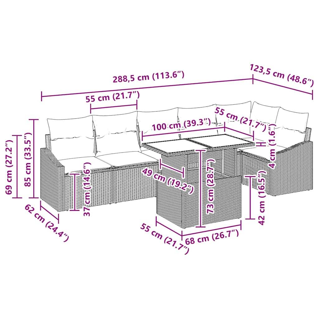 ComfortXL - Canapé Extérieur XXL 7 Places Résine Tressée Modulable pour Grandes Terrasses Marron – ComfortXL Outdoor Living - Image 6