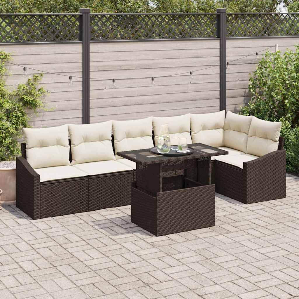 ComfortXL - Canapé Extérieur XXL 7 Places Résine Tressée Modulable pour Grandes Terrasses Marron – ComfortXL Outdoor Living - Image 1
