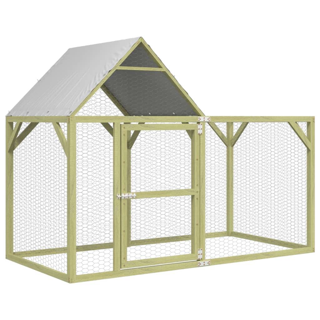 Poulailler Bois Pin Massif Enclos Extérieur Volailles Toit Étanche 200x100x150cm Brun - ComfortXL Outdoor Living - Image 2