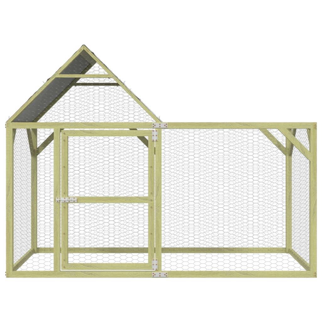 Poulailler Bois Pin Massif Enclos Extérieur Volailles Toit Étanche 200x100x150cm Brun - ComfortXL Outdoor Living - Image 3