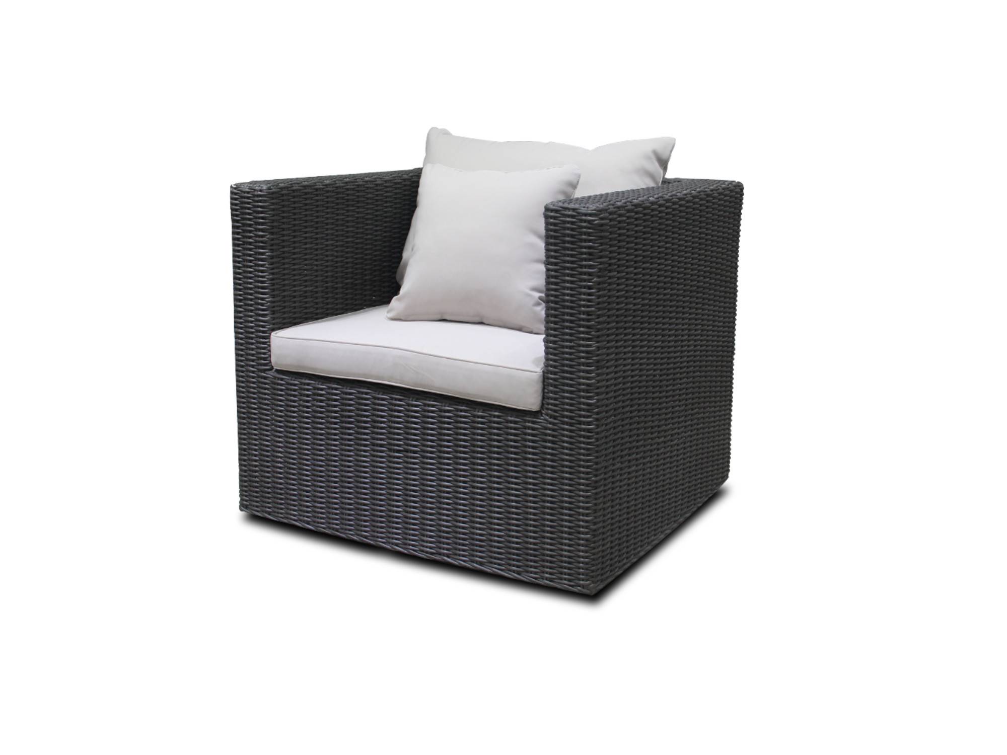 Best Mobilier - Palavas - salon bas de jardin 5 places + table - en résine tressée - gris avec coussins beiges - Best Mobilier - Image 8