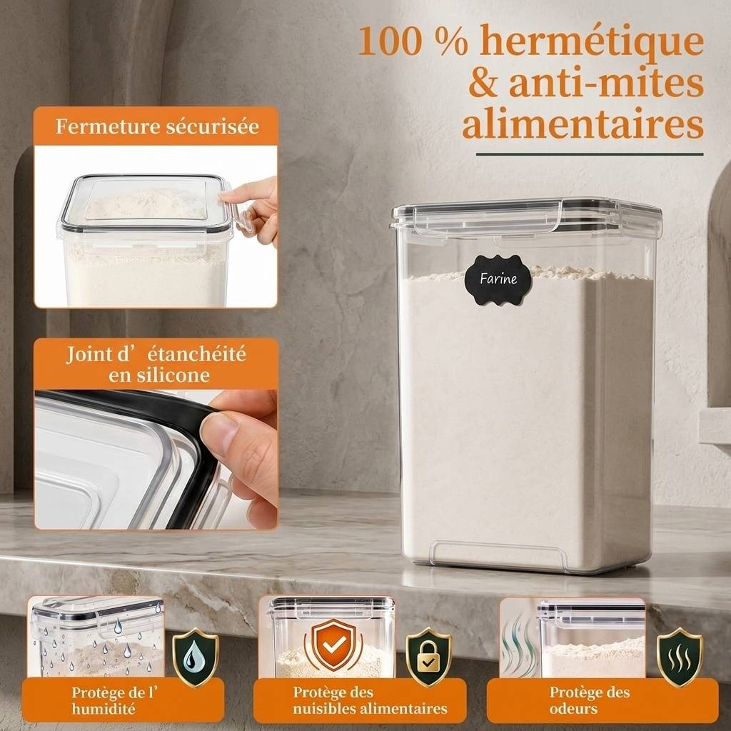 2 packs de 19 L total pour farine, riz, sec - Image 5
