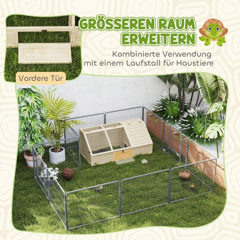 Enclos Tortue Bois Sapin Extérieur Sans Fond Toit Ouvrant 120cm Naturel - ComfortXL Outdoor Living - Image 8