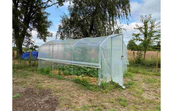 Serre tunnel de jardin - 22m² - 3 x 7,5 m - pieds droits - aérations latérales - 4 saisons - LES SERRES TONNEAU - Image 4