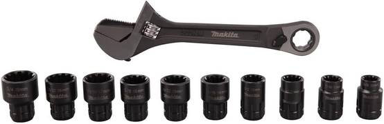 Clé à molette multifonction + 10 douilles - MAKITA - B-65458 - Image 1