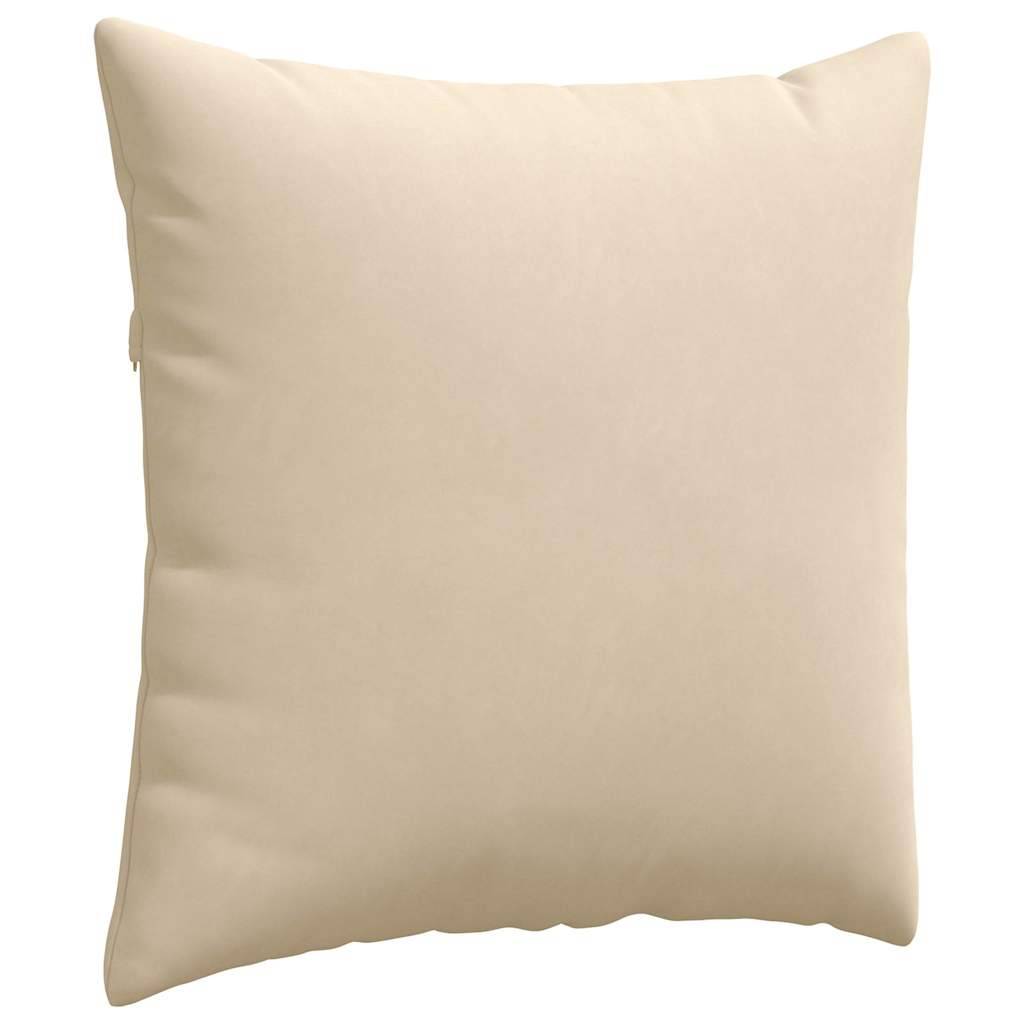 Lot de 2 Coussins Moelleux en Tissu Housse Lavable pour Chambre et Salon Crème 60x60 cm – ComfortXL Outdoor Living - Image 5
