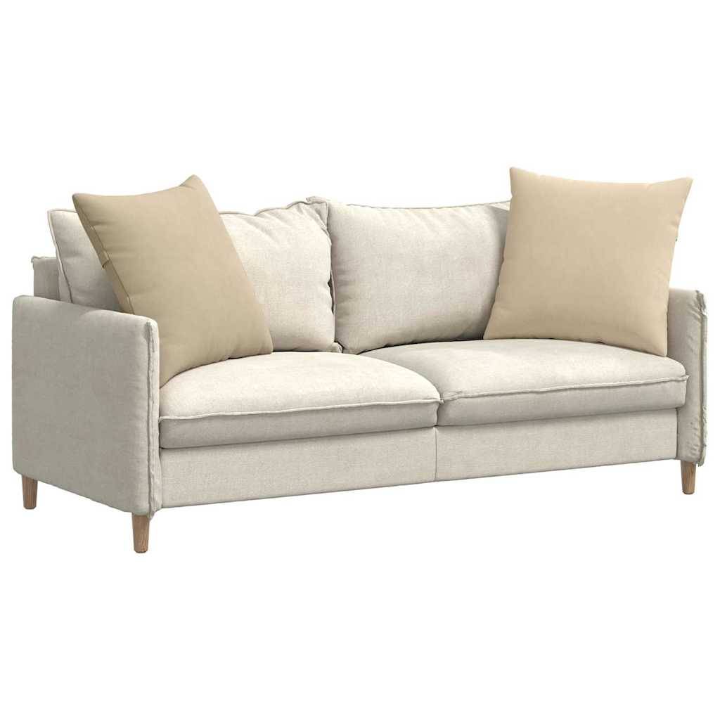 Lot de 2 Coussins Moelleux en Tissu Housse Lavable pour Chambre et Salon Crème 60x60 cm – ComfortXL Outdoor Living - Image 3