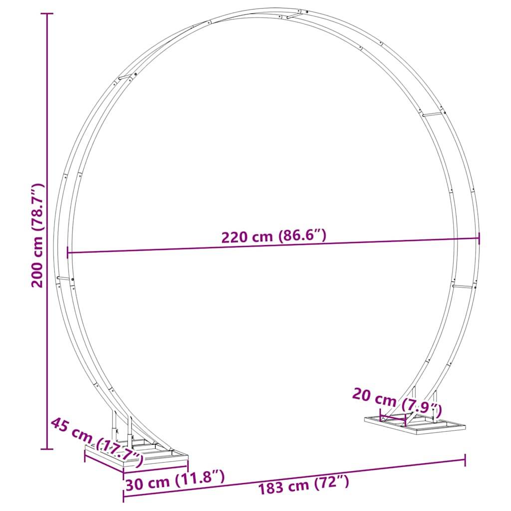Arche de jardin en acier blanc pour cérémonie extérieure support décoratif 220cm - ComfortXL Outdoor Living - Image 9