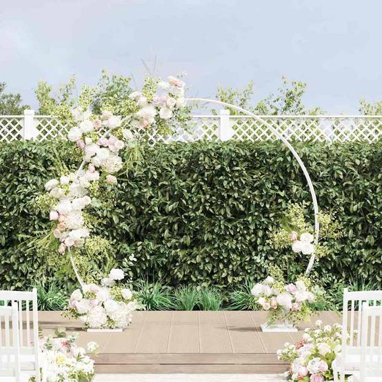 Arche de jardin en acier blanc pour cérémonie extérieure support décoratif 220cm - ComfortXL Outdoor Living - Image 1