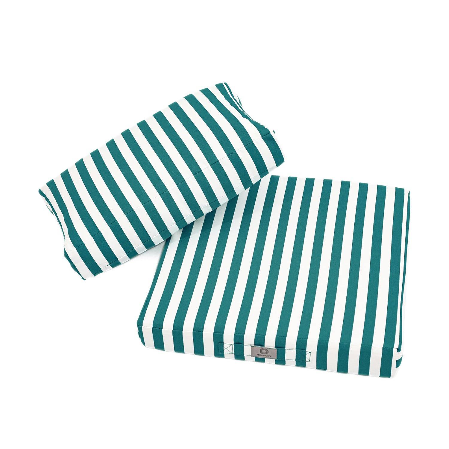 Coussins pour salon de jardin déhoussable 50x50cm Rayure vert - Déco arts - Image 4
