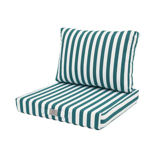 Coussins pour salon de jardin déhoussable 50x50cm Rayure vert - Déco arts - Image 1