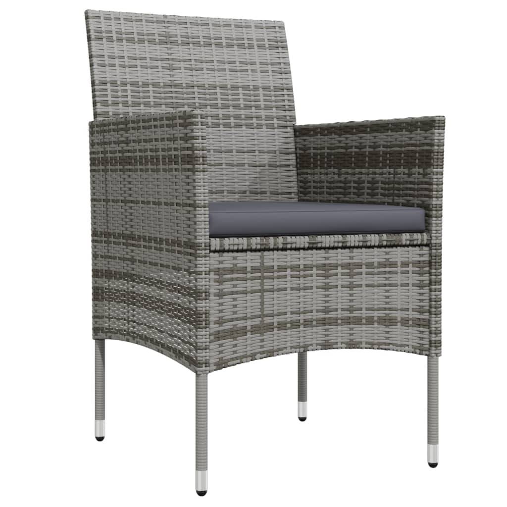 ComfortXL - Table et Chaises de Jardin 4 Pers Résine Tressée Acier Extérieur Gris 5 pcs – ComfortXL Outdoor Living - Image 3