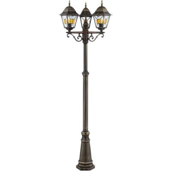 Brilliant - Lampadaire extérieur JANEL - BRILLIANT - noir doré - métal/verre - 3x60W - IP44 - Image 2