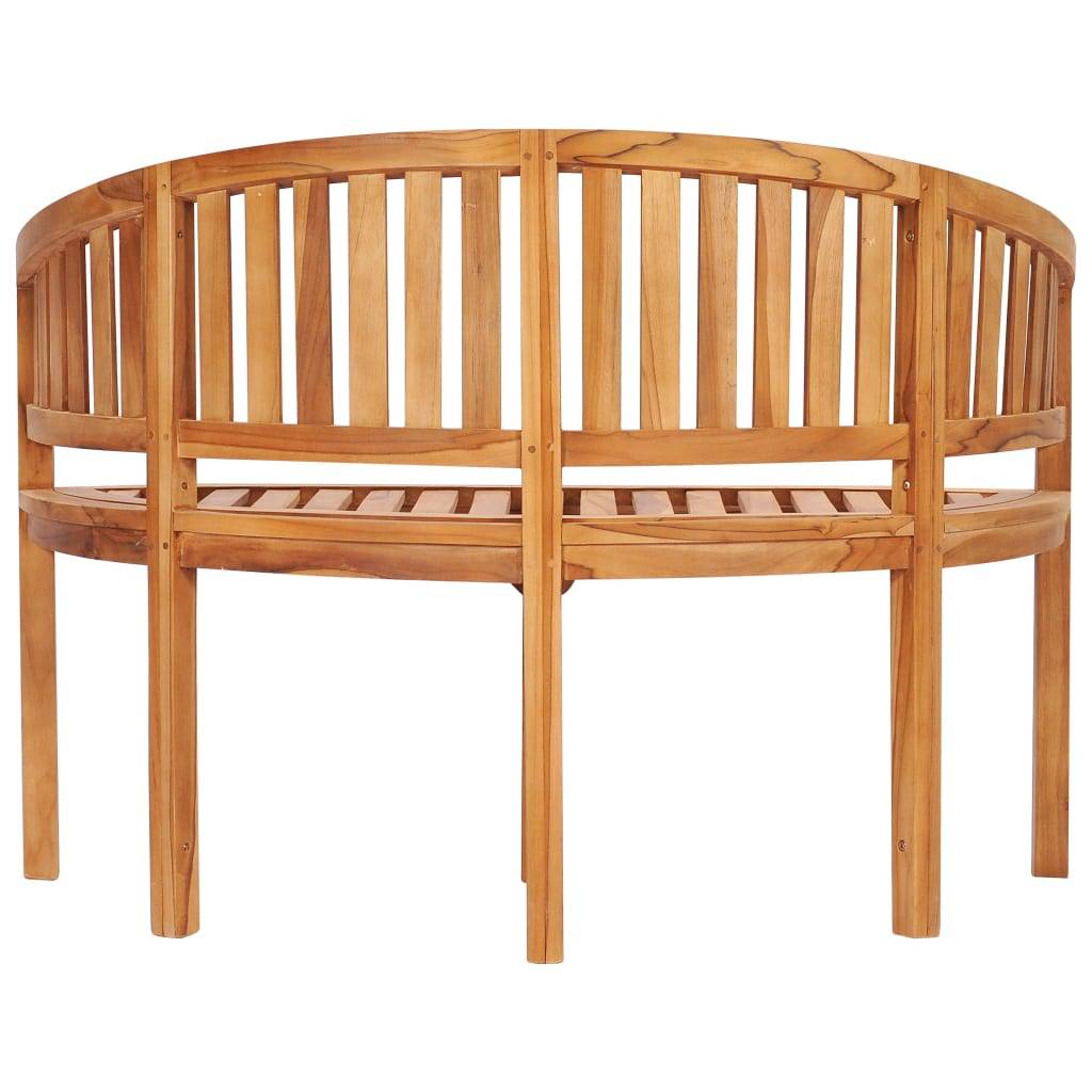 Helloshop26 - Banc de jardin meuble de patio d'extérieur terrasse en forme de banane 120 cm teck solide - Image 4