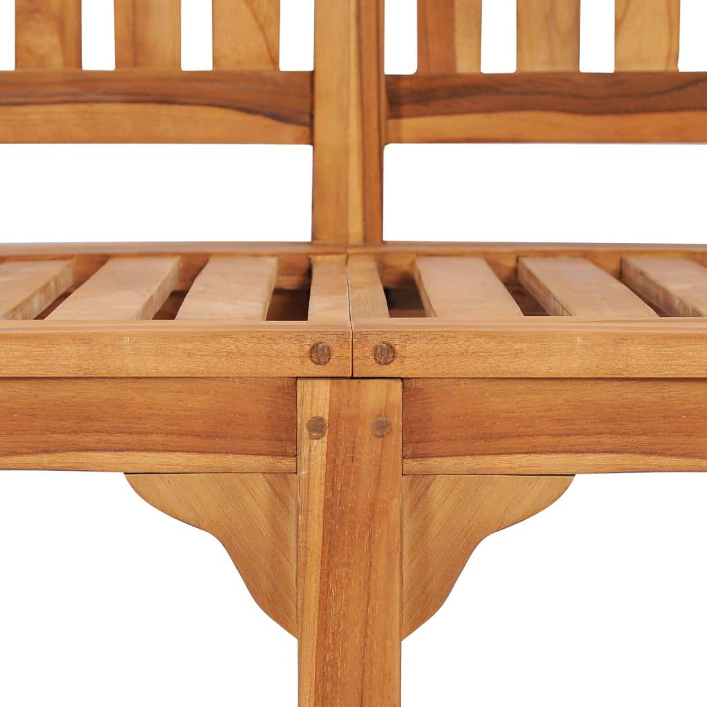 Helloshop26 - Banc de jardin meuble de patio d'extérieur terrasse en forme de banane 120 cm teck solide - Image 6