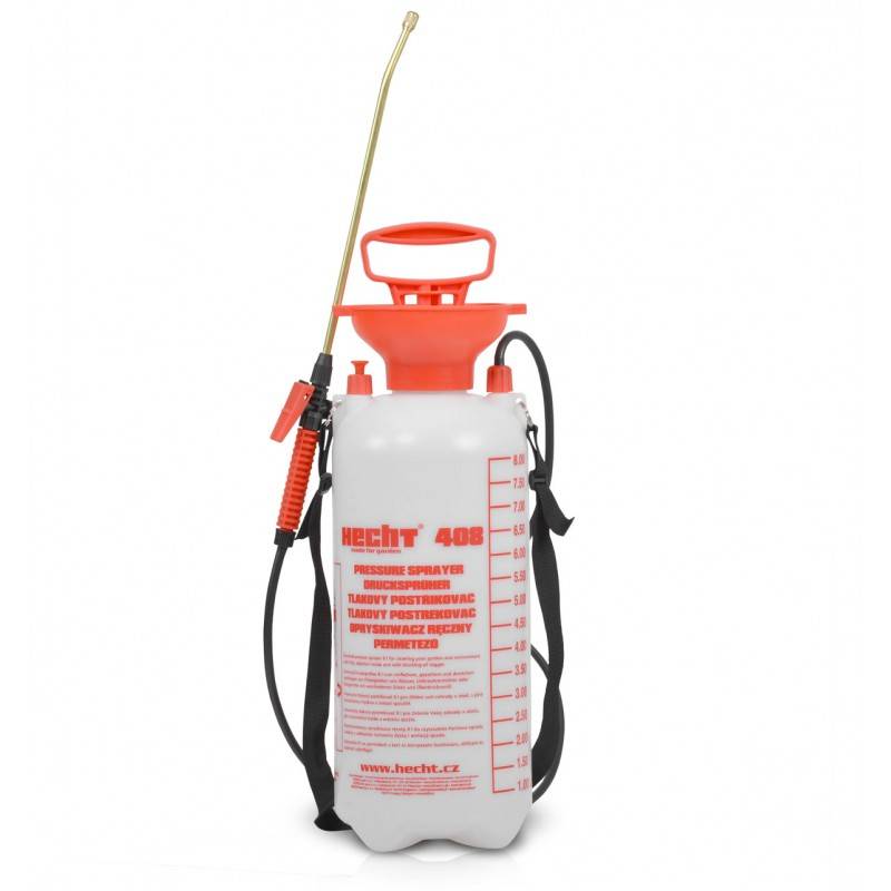 Hecht 408 Pulvérisateur à pression engrais 8L avec jet 50cm tuyau de 1,3m 3bars - Image 1
