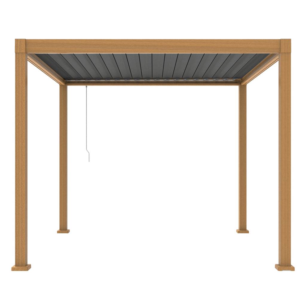 Pergola bioclimatique 3x3m Zeus effet bois - Gecko Jardin - Image 2