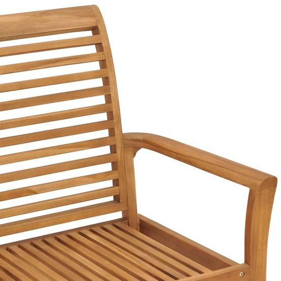 Helloshop26 - Banc de jardin meuble de patio d'extérieur terrasse avec coussin à carreaux rouge 112 x 55 x 94 cm teck massif - Image 4