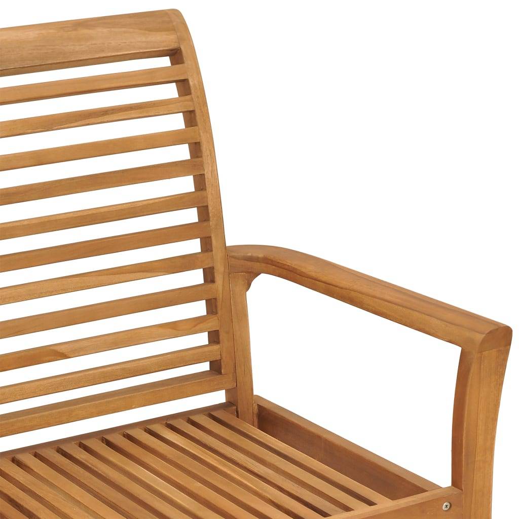 Helloshop26 - Banc de jardin meuble de patio d'extérieur terrasse avec coussin à carreaux rouge 112 x 55 x 94 cm teck massif - Image 4