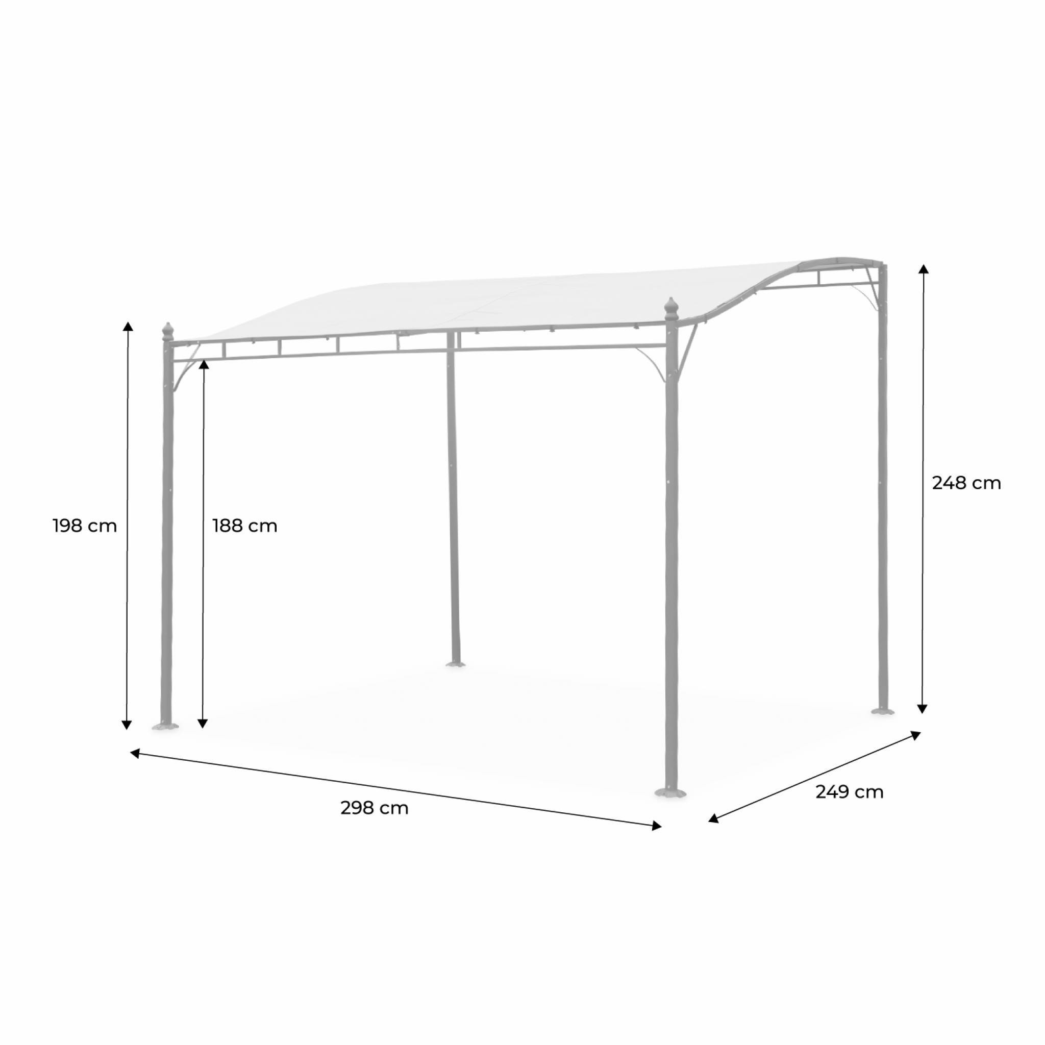 sweeek - Pergola adossée 3x2.5m - Brestum - Toile grise - Pergola murale | sweeek - Image 3