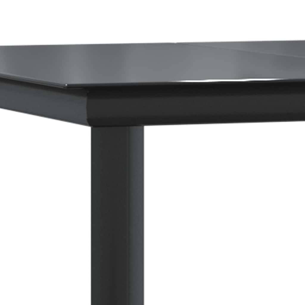 ComfortXL - Table de Jardin Noire 160cm en Acier et Verre Trempé, avec Pieds Carrés pour un Style Moderne – ComfortXL Outdoor Living - Image 8