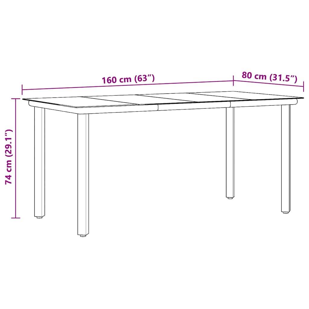 ComfortXL - Table de Jardin Noire 160cm en Acier et Verre Trempé, avec Pieds Carrés pour un Style Moderne – ComfortXL Outdoor Living - Image 9