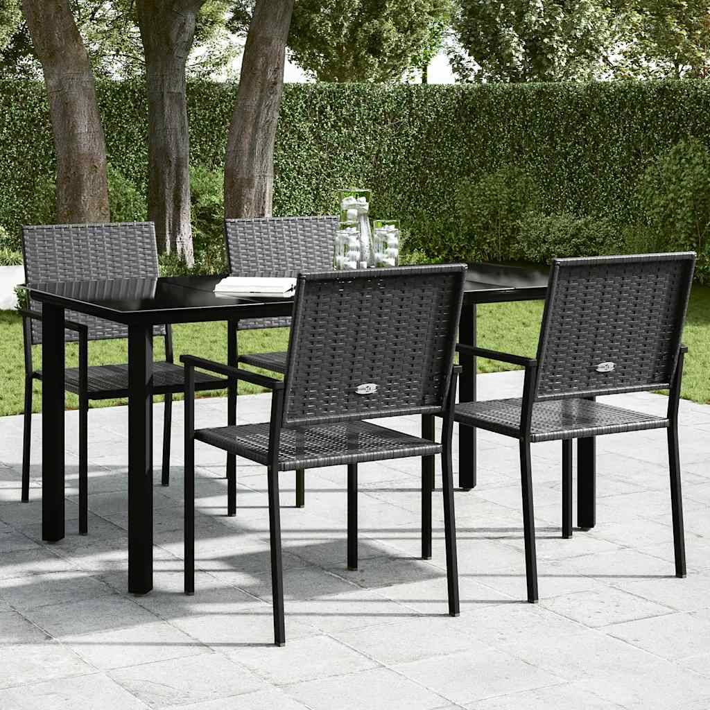 ComfortXL - Table de Jardin Noire 160cm en Acier et Verre Trempé, avec Pieds Carrés pour un Style Moderne – ComfortXL Outdoor Living - Image 3