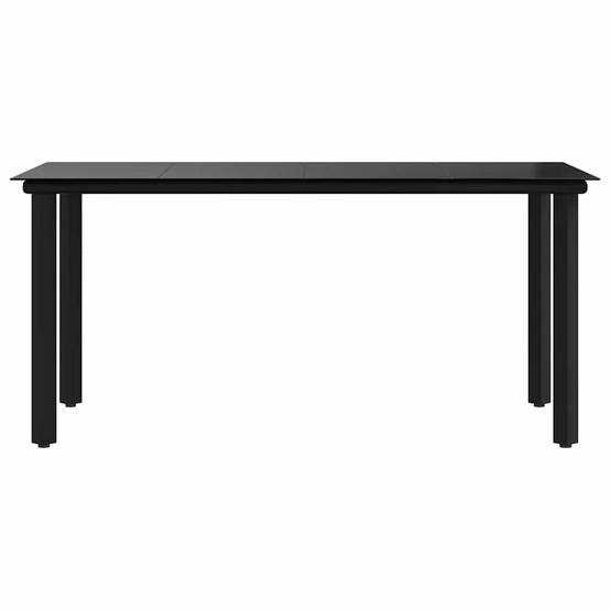 ComfortXL - Table de Jardin Noire 160cm en Acier et Verre Trempé, avec Pieds Carrés pour un Style Moderne – ComfortXL Outdoor Living - Image 5