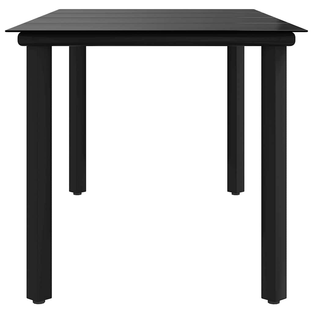 ComfortXL - Table de Jardin Noire 160cm en Acier et Verre Trempé, avec Pieds Carrés pour un Style Moderne – ComfortXL Outdoor Living - Image 6