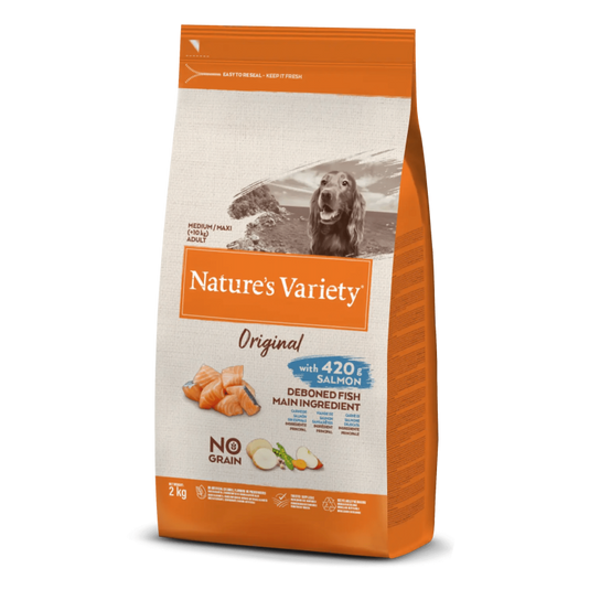 CROQUETTE CHIEN - ORIGINAL MEDIUM/MAX SAUMON - NATURE'S VARIETY 10 kg - Image 1