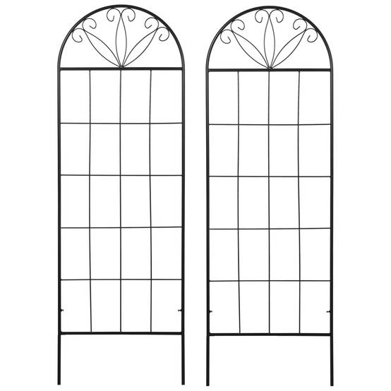Treillis de jardin lot de 2 acier noir 51 x 1.1 x 152 cm - PANGIVO - Image 2