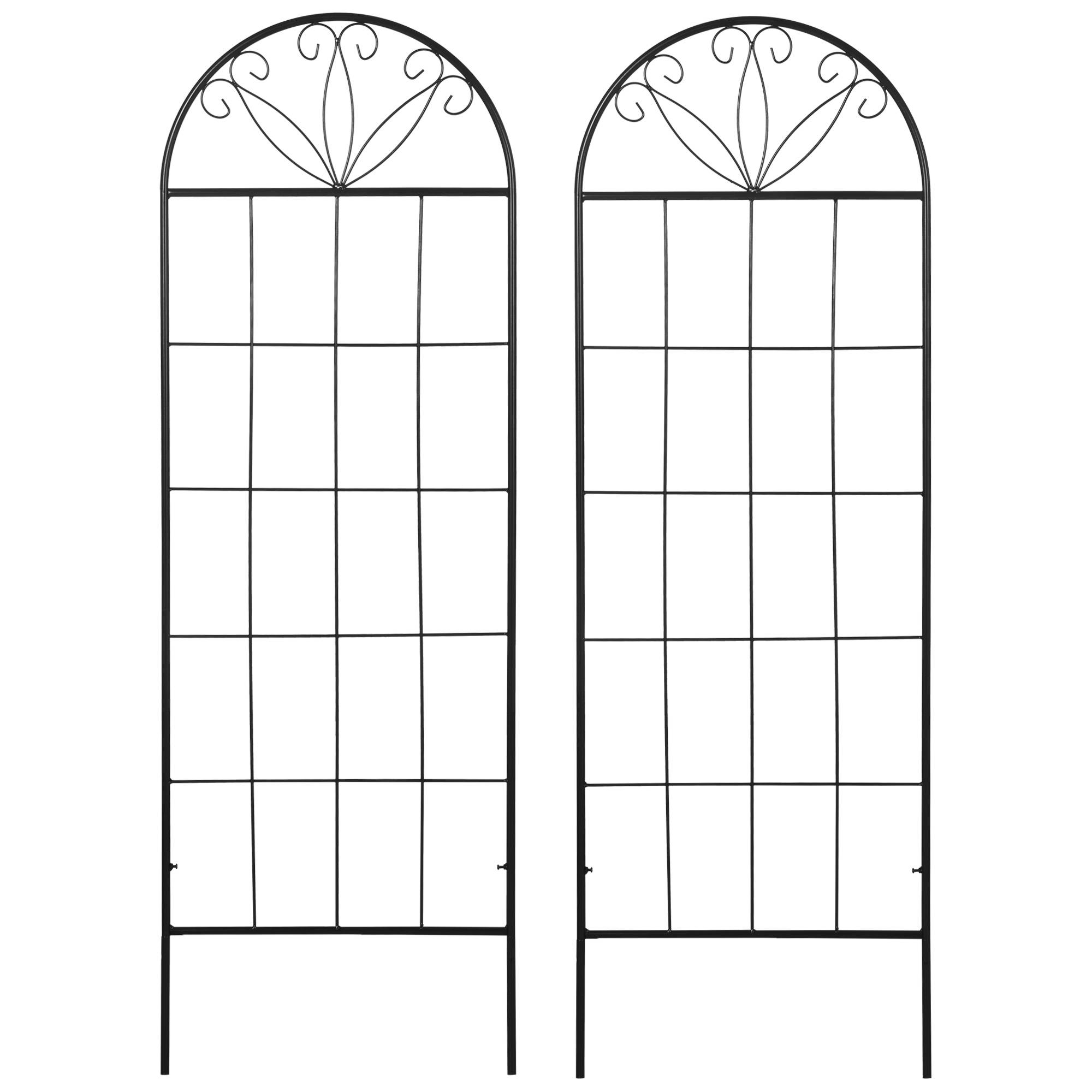 Treillis de jardin lot de 2 acier noir 51 x 1.1 x 152 cm - PANGIVO - Image 2