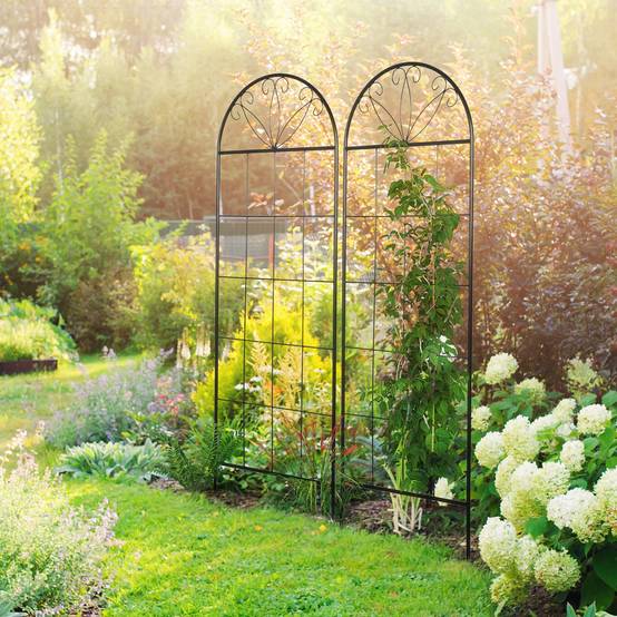 Treillis de jardin lot de 2 acier noir 51 x 1.1 x 152 cm - PANGIVO - Image 3