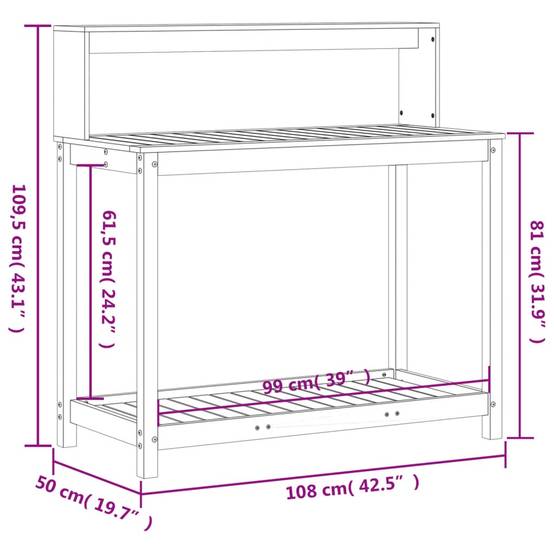 Grande station de jardinage en Bois Douglas Robuste et spacieuse pour aménagement extérieur 108x50x109.5 cm – ComfortXL Outdoor Living - Image 10